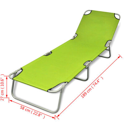vidaXL Folding Sun Lounger Powder-coated Steel Apple Green