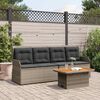 vidaXL Garden Lounge Set Grey PE rattan Standard Adjustable Armrests