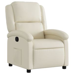 vidaXL Recliner Chair Cream Faux leather, Metal, Plywood Single