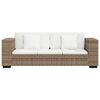 vidaXL Sofa Set Natural rattan with cream cushions