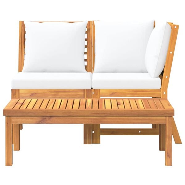 vidaXL Garden Lounge Set Cream and Acacia Wood