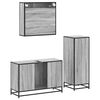 vidaXL Bathroom Furniture Set Gray Sonoma Engineered wood, metal, glass