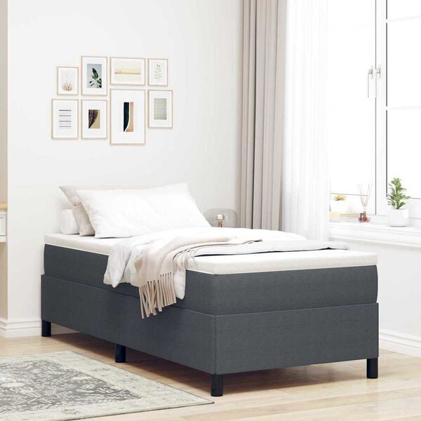 vidaXL Box Spring Bed Dark Grey 31.50 x 78.74 in Velvet