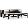 vidaXL Day Bed Black Solid pine wood Double