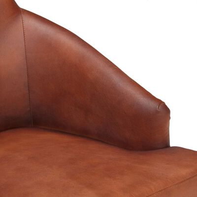 vidaXL Dining Chairs 4 pcs Brown Real Goat Leather