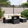 vidaXL Garden Sofa Set Black PE rattan 6 Piece Garden Sofa Set