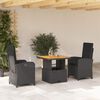 vidaXL 5 Piece Patio Dining Set with Cushions Black Poly Rattan