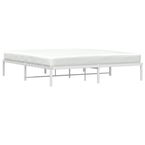 vidaXL Metal Bed Frame without Mattress White 70.9"x78.7"