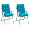 vidaXL Lowback Chair Cushion Set of 2 Turquoise
