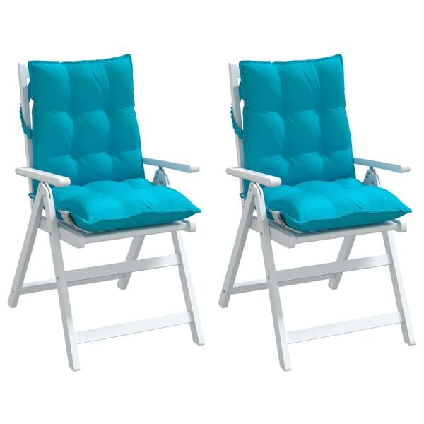 vidaXL Lowback Chair Cushion Set of 2 Turquoise