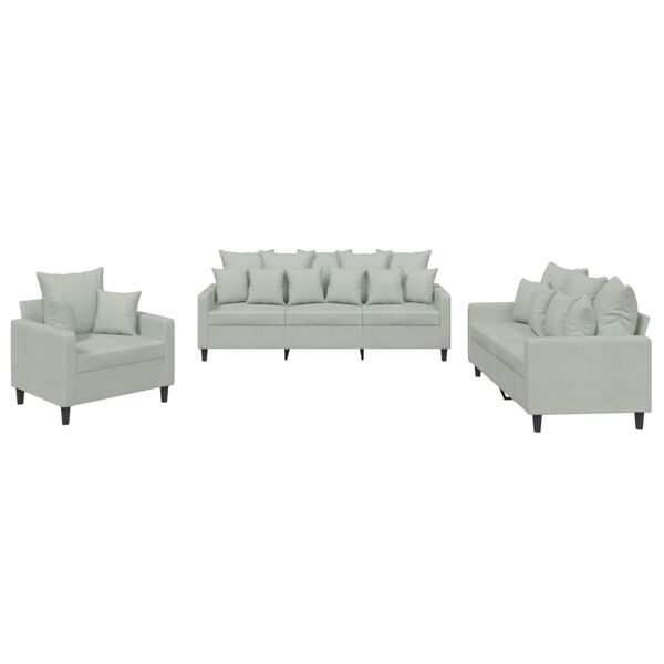 vidaXL Sofa Set Light grey