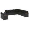 vidaXL Garden Sofa Set Black PE rattan, powder-coated steel, polyester