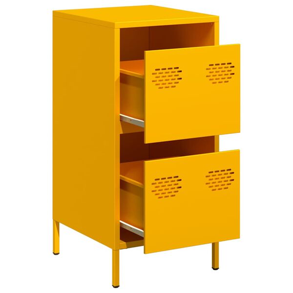 vidaXL Sideboard Mustard Yellow Cold-rolled Steel Sideboard Rectangular