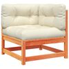 vidaXL Garden Sofa Set Wax Brown Solid Pine Wood, Oxford Fabric Modular