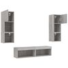 vidaXL 6 Piece TV Wall Units with LED Gray Sonoma Engineered Wood