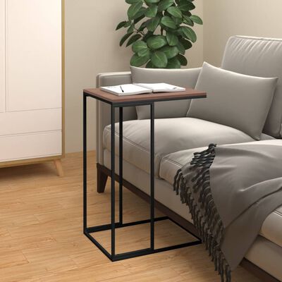 vidaXL Side Table Black 15.7"x11.8"x23.2" Engineered Wood
