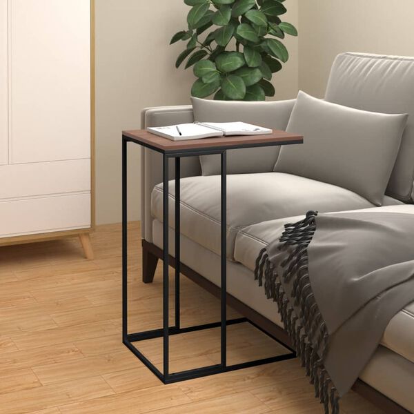 vidaXL Side Table Black Engineered wood, iron Medium Durable