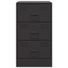 vidaXL Bedside Cabinet Black Cold-rolled steel Standard Bedside Cabinet