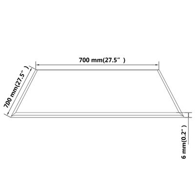 vidaXL Table Top Tempered Glass Square 27.6"x27.6"