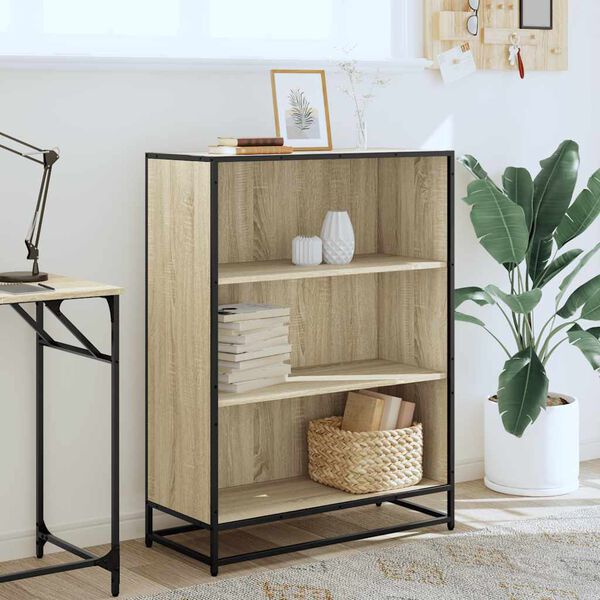 vidaXL Book Cabinet Sonoma Oak Engineered wood, Metal Medium