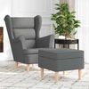 vidaXL Armchair Dark Grey Polyester Fabric Single Footrest Armchair
