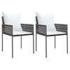 vidaXL Garden Chair Set of 2 Brown Poly Rattan Standard Durable
