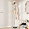 vidaXL Coat Stand Black Powder-coated iron, marble 69.3 in tall Durable