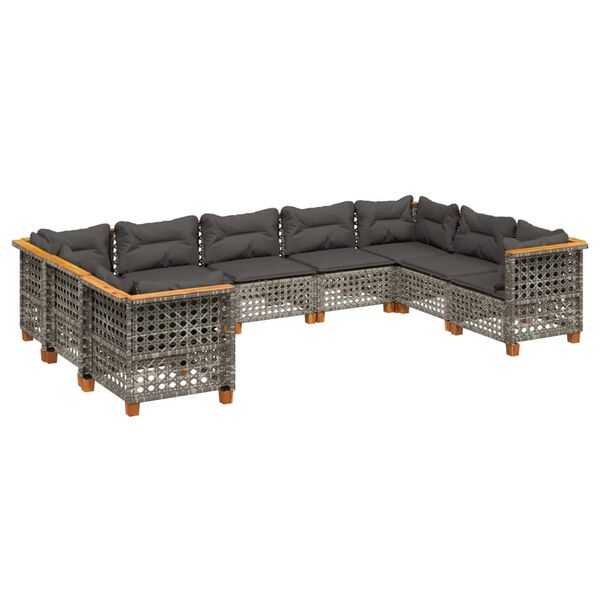 vidaXL Garden Sofa Set Grey and dark grey