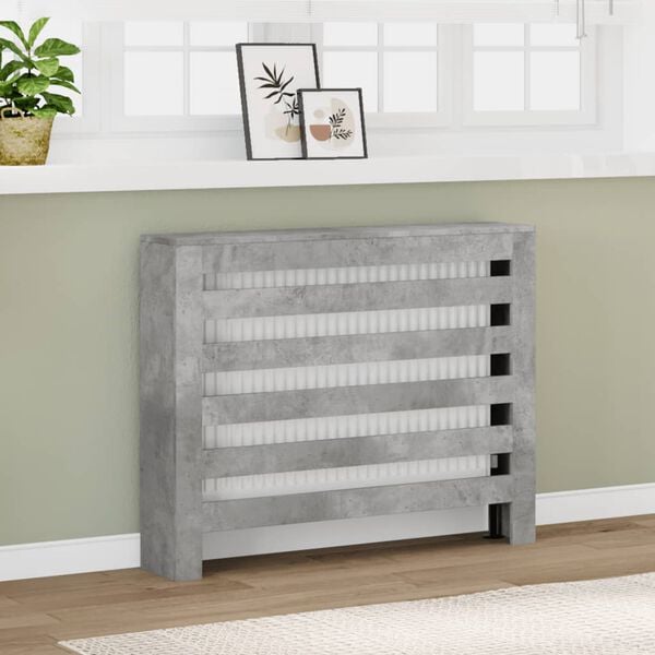 vidaXL Radiator Cover Concrete Grey 40.9x7.9x32.3" Engineered Wood