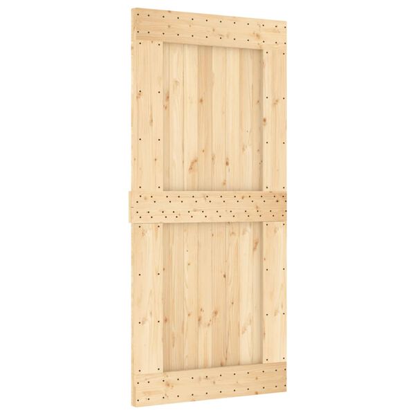 vidaXL Sliding Door with Hardware Set 37.4x82.7" Solid Wood Pine