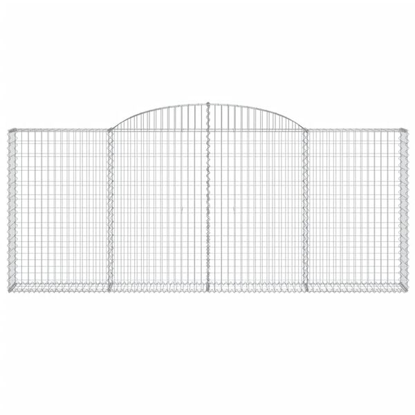 vidaXL Gabion Basket Set of 12 Silver Galvanized Iron Large Durable