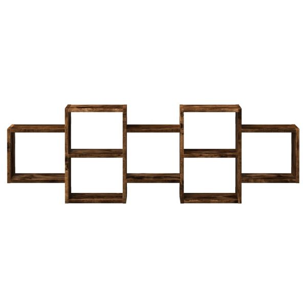 vidaXL Wall Shelf Smoked Oak 50.8x7.1x16.5" Engineered Wood