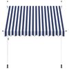 vidaXL Retractable Awning Blue and White Stripes