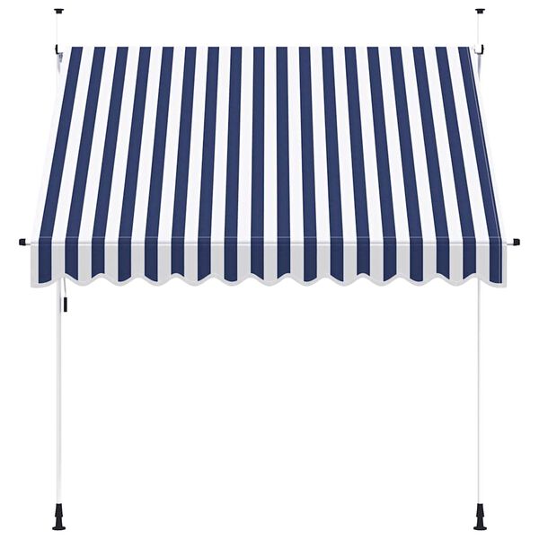 vidaXL Retractable Awning Blue and White Stripes