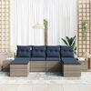 vidaXL Garden Sofa Set with Cushion 6 pcs Grey Poly Rattan