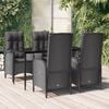 vidaXL Garden Dining Set Black