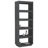 vidaXL Book Cabinet Grey Solid Pinewood Medium Book Cabinet