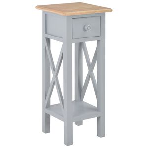vidaXL Telephone Table Brown and Grey Pinewood, MDF Compact Side Table
