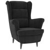 vidaXL Armchair Black Velvet (100% polyester), plywood Standard Armchair