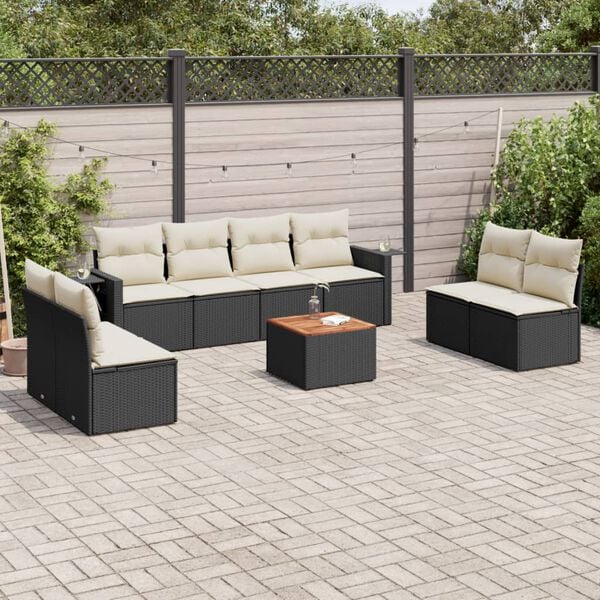 vidaXL Garden Sofa Set Black