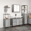 vidaXL Bathroom Furniture Set with Drawer 3 pcs Grey sonoma and Black