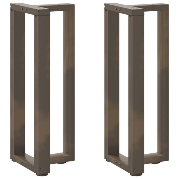 vidaXL Console Table Legs T-Shaped&nbsp;2 pcs Natural Steel 15.0 x 9.8 x (28.3-28.7) " Steel