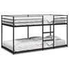 vidaXL Bunk Bed Black Steel, Mesh Fabric 35.4 in x 78.7 in Bunk Bed