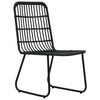 vidaXL Dining Set Black Poly rattan, powder-coated steel, glass Large