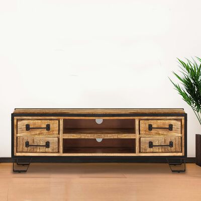 vidaXL TV Cabinet with Drawers 47.2"x11.8"x15.7" Solid Mango Wood