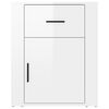 vidaXL Bedside Cabinet High gloss white Engineered wood 19.7x14.2x23.6 in