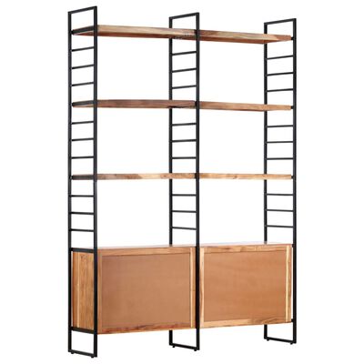 vidaXL 4-Tier Bookcase 48.8"x11.8"x70.9" Solid Acacia Wood