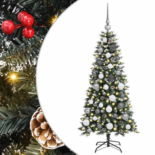 vidaXL Artificial Christmas Tree with 150 LEDs Green 47.24 in
