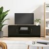 vidaXL TV Cabinet Black Engineered Wood Rectangular Modern Doors