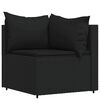 vidaXL Patio Lounge Set Black PE Rattan Large Adjustable Feet
